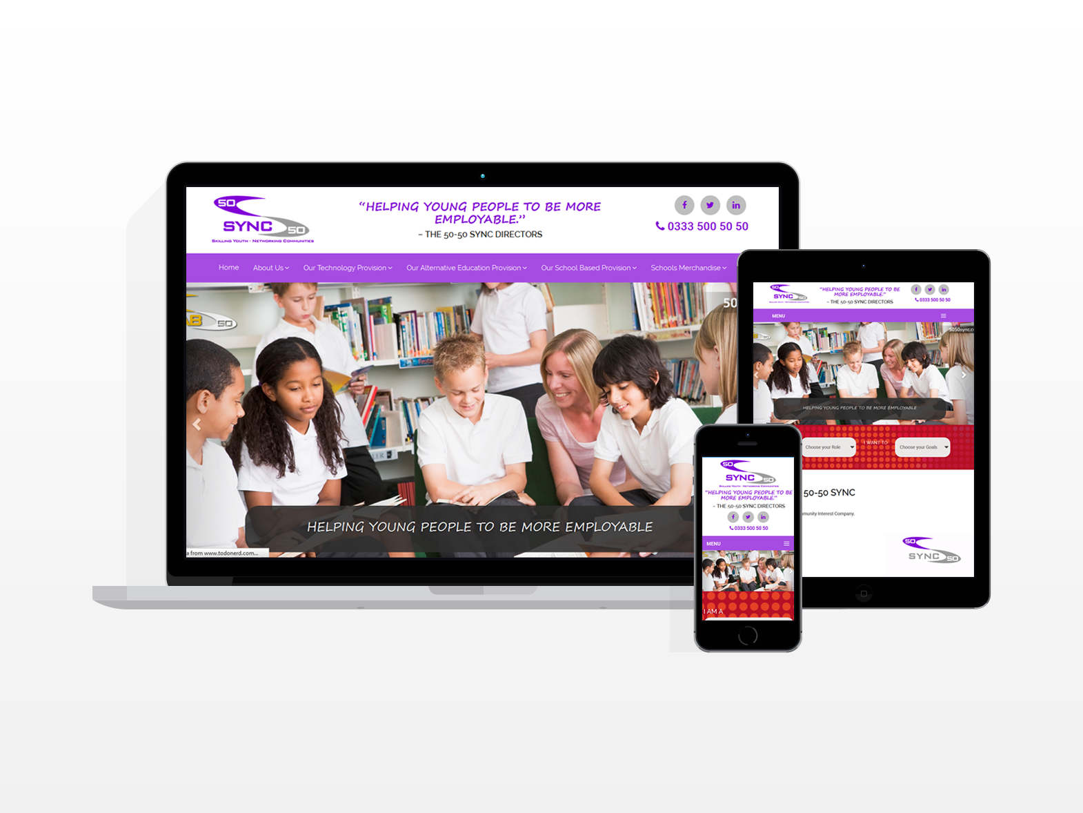 50 Sync Website Screenshot